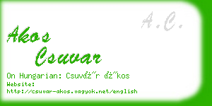 akos csuvar business card